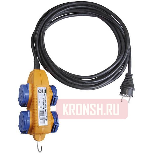 Удлинитель Brennenstuhl (4 розетки, 5 м, жёлтый), 1169200010