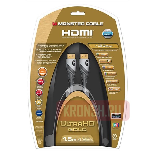 Кабель HDMI-HDMI Monster Gold Advanced (1,5 м), 140737-00