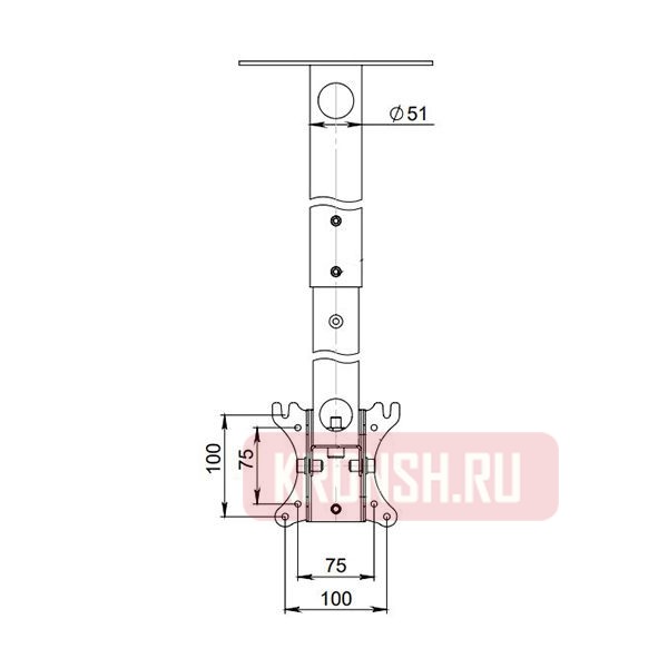 Кронштейн ARTKRON P1-10 (300-400 мм, чёрный)