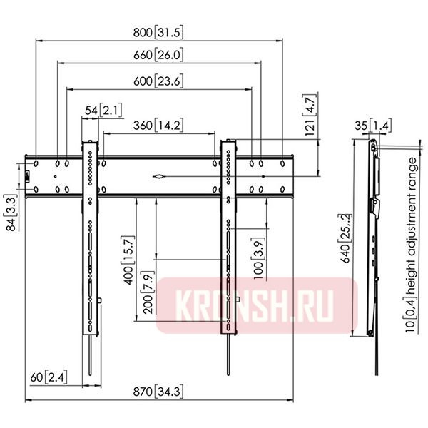 Кронштейн для телевизора Vogels PFW 6800 (чёрный) 