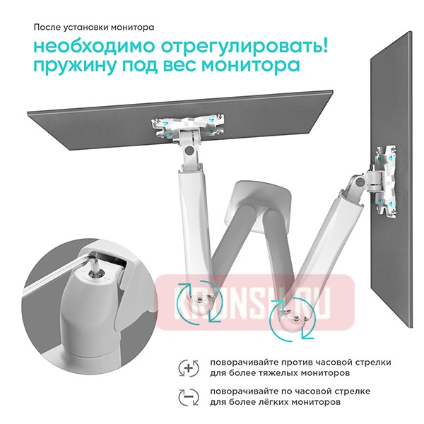 Кронштейн для двух мониторов Onkron G160 (белый)