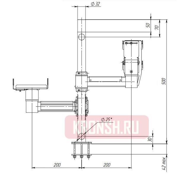 Кронштейн для кассовой техники ARTKRON K201G