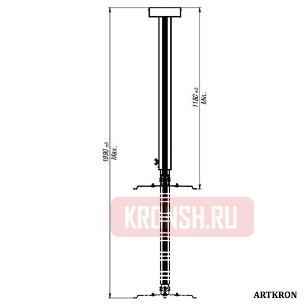 Кронштейн ARTKRON PRJ-1800S (1200-1800 мм)
