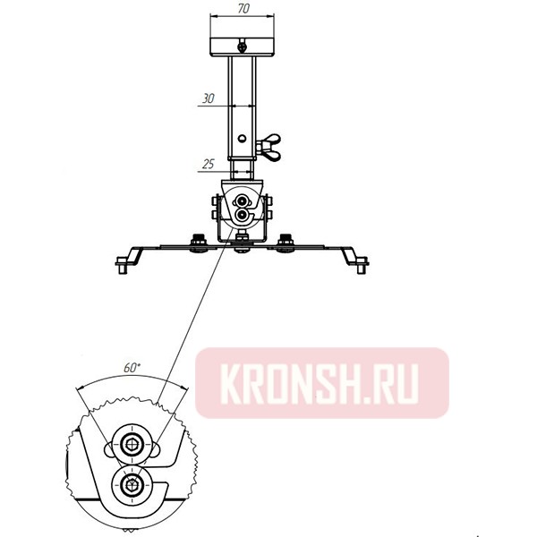 Кронштейн ARTKRON PRJ-350W (250-350 мм)