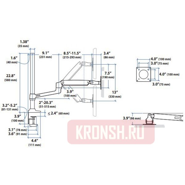 Кронштейн для двух мониторов Ergotron 45-509-216