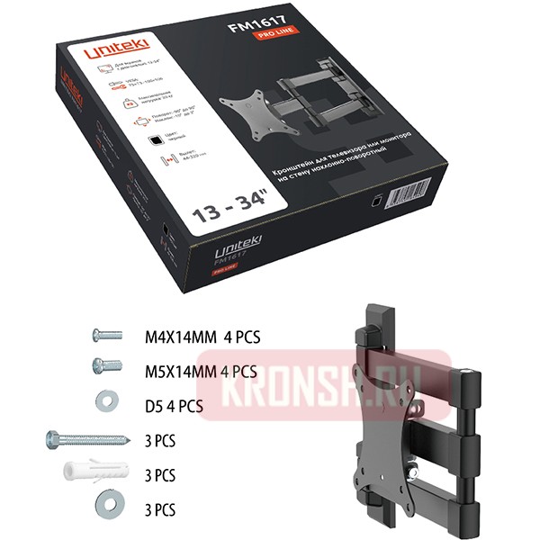 Кронштейн для телевизора Uniteki FM1617B (чёрный)   