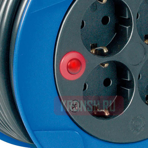 Удлинитель на катушке Brennenstuhl (4 розетки, 20 м, серый), 1098058001