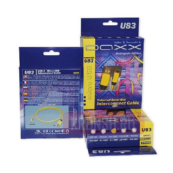 Кабель USB 2.0 тип A-B micro DAXX U83-03 (0,3 м)
