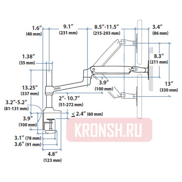 Кронштейн для монитора Ergotron 45-537-216