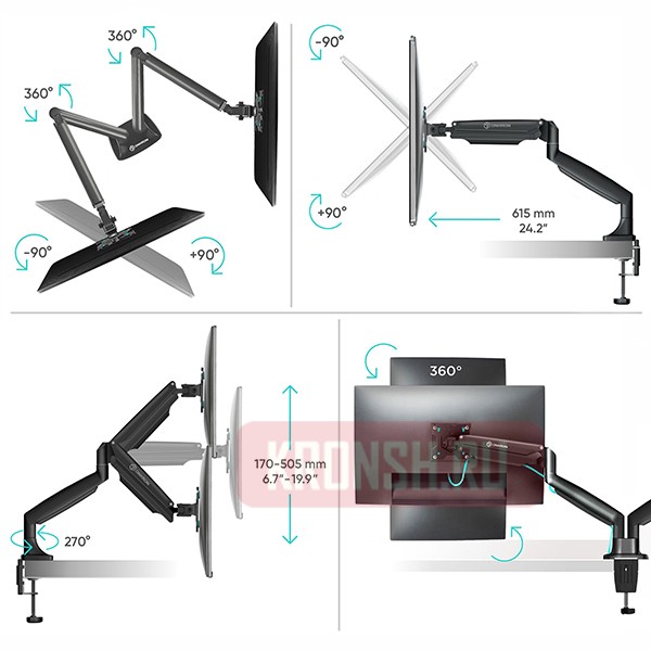 Кронштейн для мониторов Onkron G200 (чёрный)  