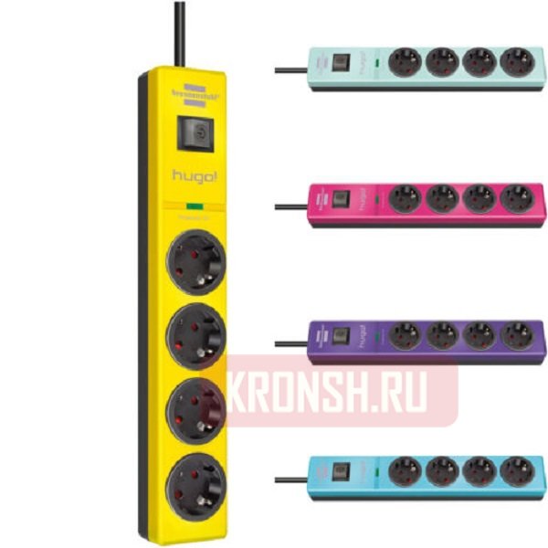 Сетевой фильтр Brennenstuhl (4 розетки, 2 м, чёрный), 1150610314