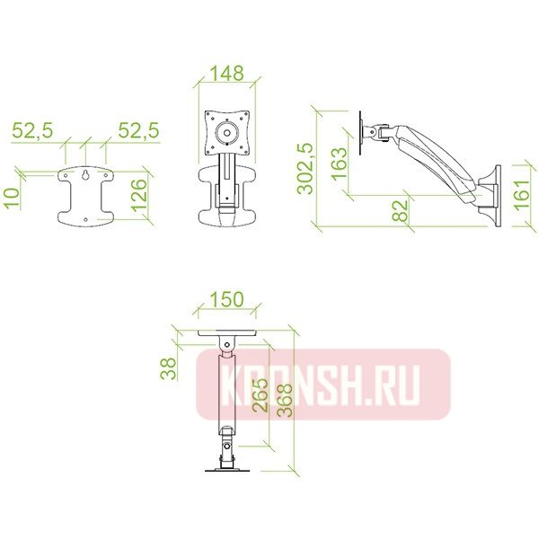 Кронштейн ErgoFount BMMW-01 (чёрный) 