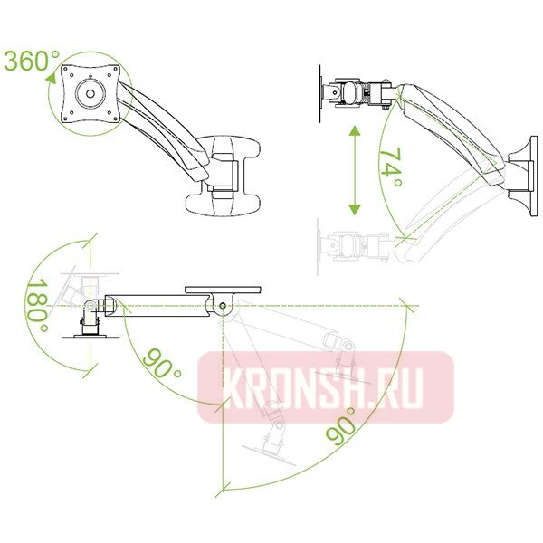 Кронштейн ErgoFount BMMW-01 (чёрный) 