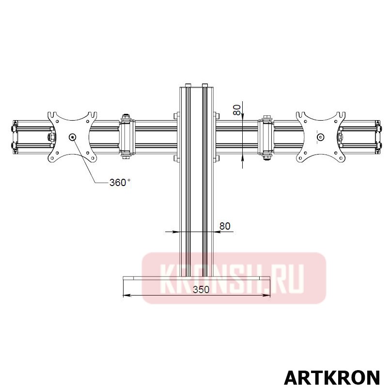 Кронштейн для 2-х мониторов ARTKRON 210M
