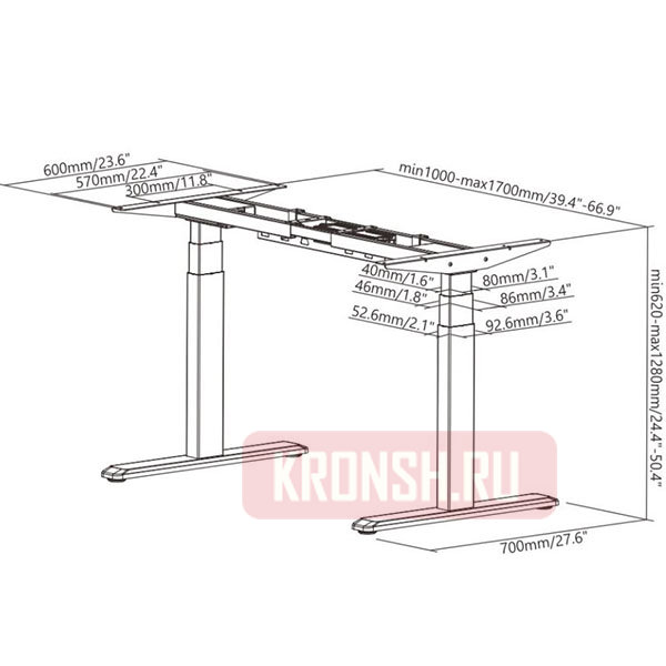Каркас Ergovida M02-23D-W (белый) 
