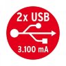 Удлинитель Brennenstuhl (4 розетки, 1,8 м, 2 USB-порта, чёрно-серый), 1394000534