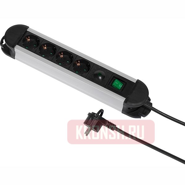 Сетевой фильтр Vivanco (4 розетки, 1,6 м, чёрный), 37656