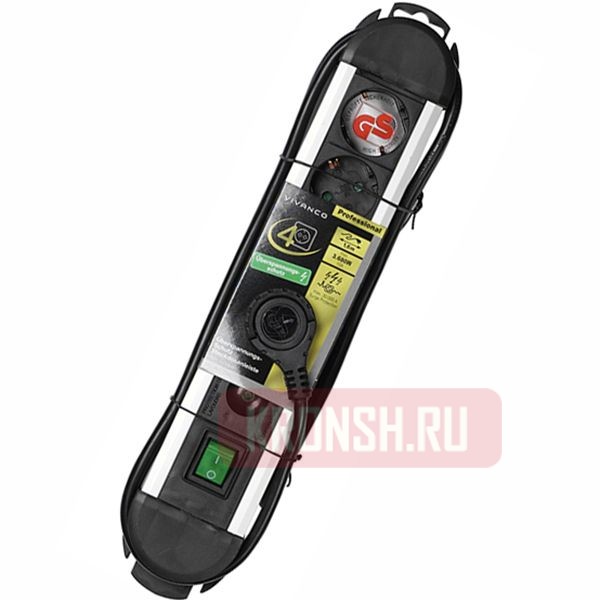 Сетевой фильтр Vivanco (6 розеток, 2 м, чёрный), 37660