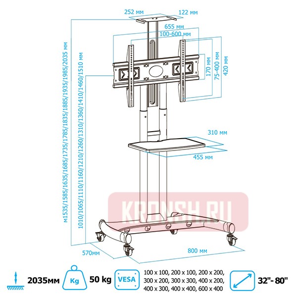 Стенд для телевизора Kromax Omega-17