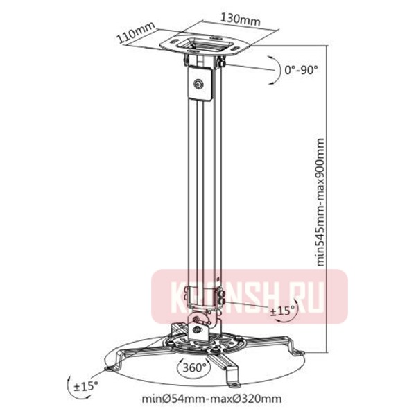 Кронштейн для проектора ErgoFount BPME-18MW