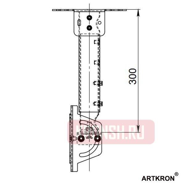 Кронштейн для телевизора ARTKRON​ P1-10 с наклоном 90° (300-400 мм, белый)