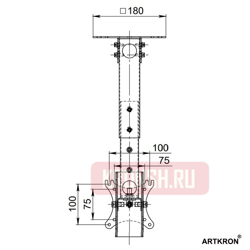 Кронштейн для телевизора ARTKRON​ P1-10 с наклоном 90° (300-400 мм, белый)
