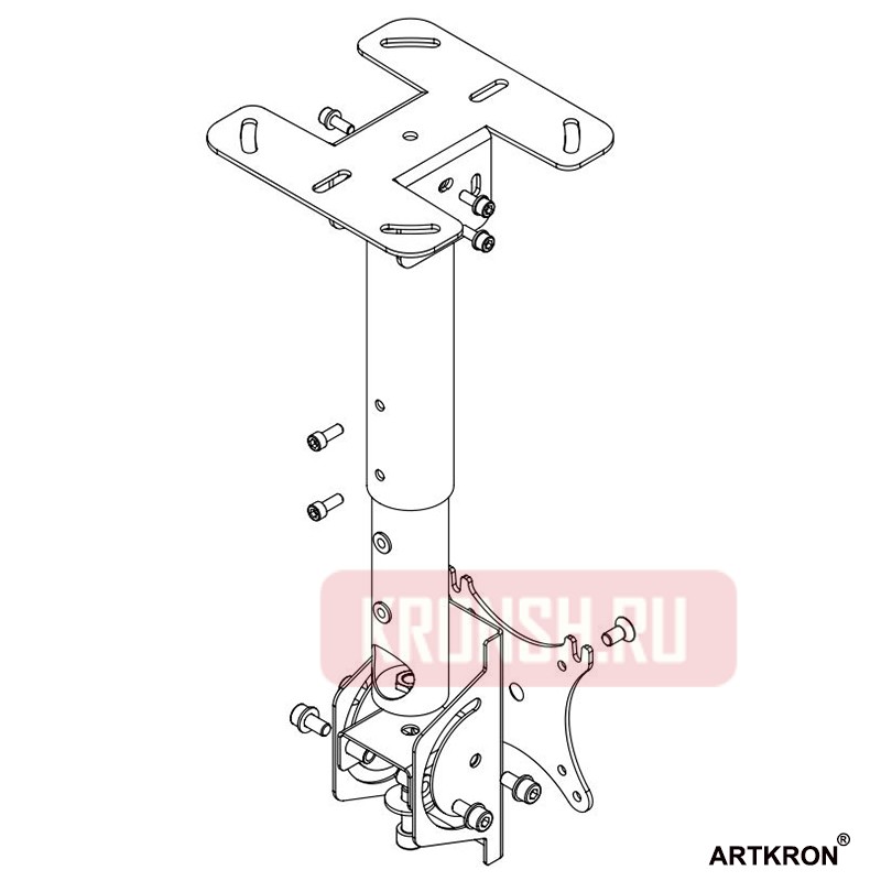 Кронштейн для телевизора ARTKRON​ P1-10 с наклоном 90° (300-400 мм, белый)