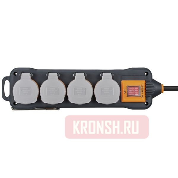 Удлинитель Brennenstuhl (4 розетки, 8м, чёрный, IP54 ), 9151480100