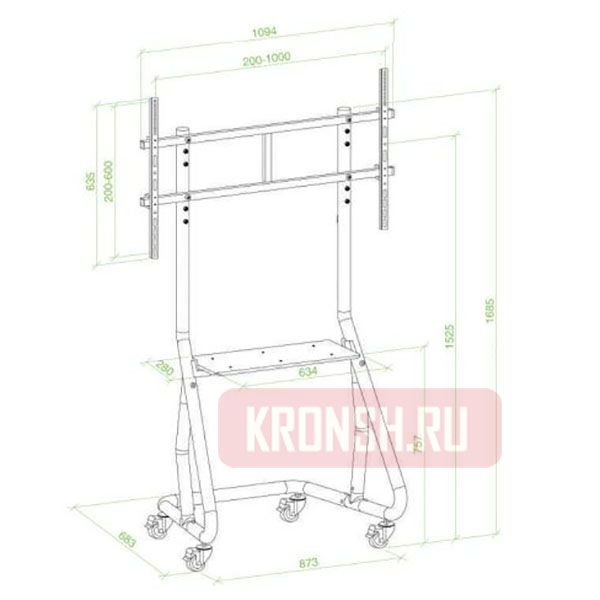 Мобильный стенд ErgoFount BSM-105-08FTV