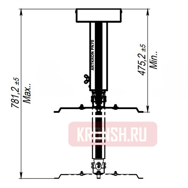 Кронштейн ARTKRON PRJ-700W (400-700 мм)