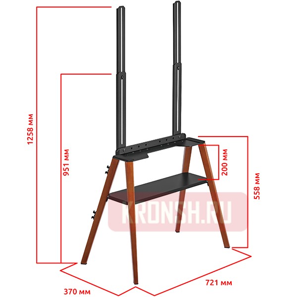 Стойка Uniteki STW008WOOD-B (чёрная) 