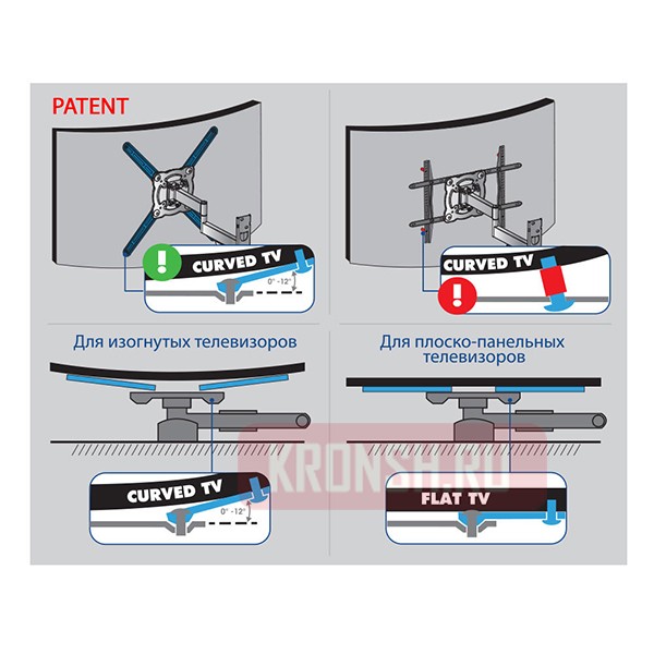 Кронштейн для телевизора Kromax Atlantis-15B (тёмно-серый)