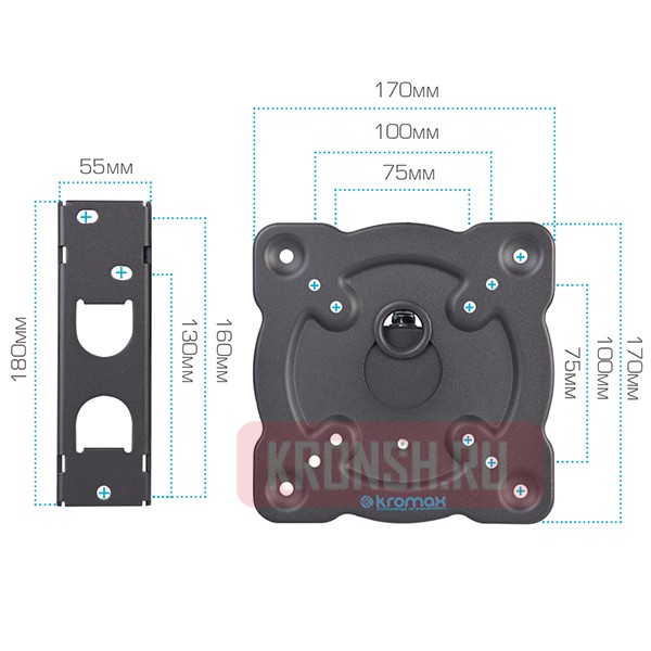 Кронштейн для телевизора Kromax Atlantis-15B (тёмно-серый)