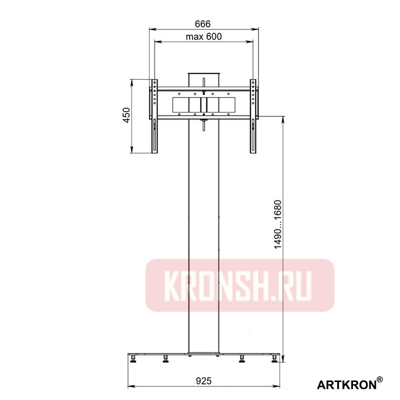 Стенд ARTKRON M65 (серебристый) 