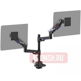 Кронштейн для двух мониторов Uniteki FMGT402GL (белый)