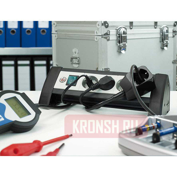 Удлинитель Brennenstuhl 4 розетки, 1,8 м, чёрно-серый), 1156250414