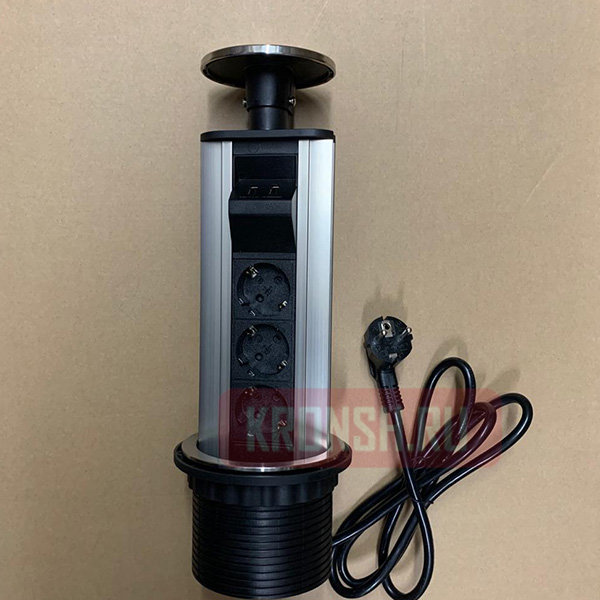 Встраиваемый розеточный блок Mebax M12S (3 розетки, 2 USB) 