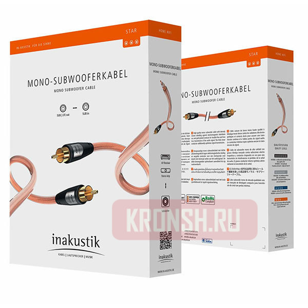 Кабель сабвуферный 1RCA - 1RCA Inakustik Star (3 м), 00308231