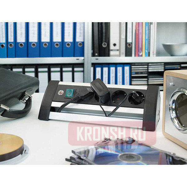 Удлинитель Brennenstuhl 4 розетки, 1,8 м, чёрно-серый), 1394000414