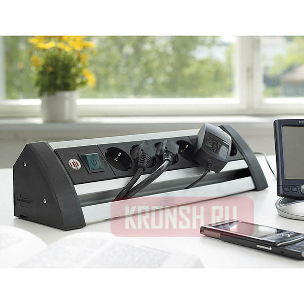 Удлинитель Brennenstuhl 6 розеток, 3м, чёрно-серый), 1394000416