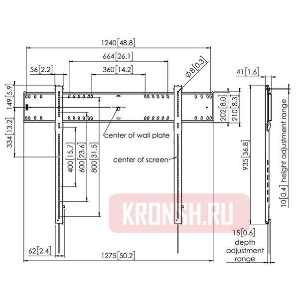 Кронштейн для телевизора Vogels PFW 6900 (чёрный)  