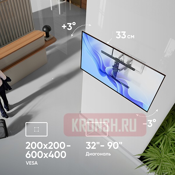 Кронштейн для телевизора Onkron SM6W (белый) 