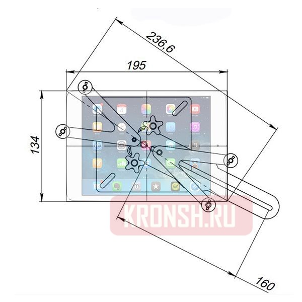 Крепление для планшета ARTKRON Pad GT-75