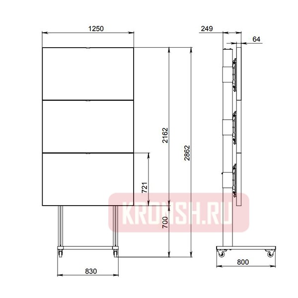 Стойка для видеостены ARTKRON VWST-13