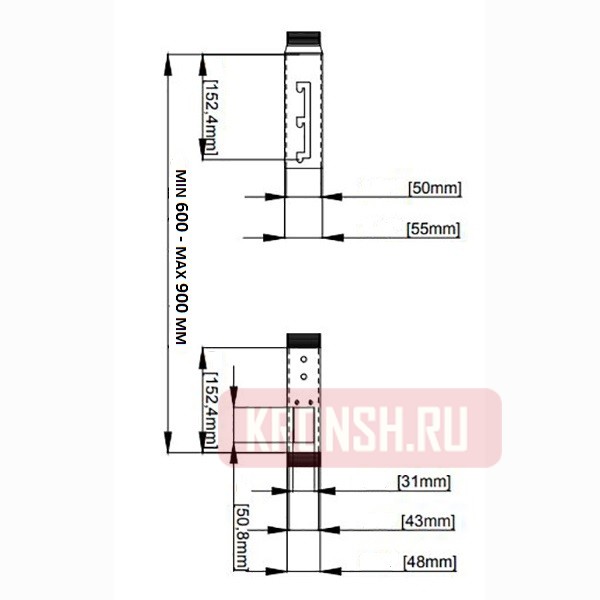 Потолочная штанга ARTKRON A23-B (600-900 мм)