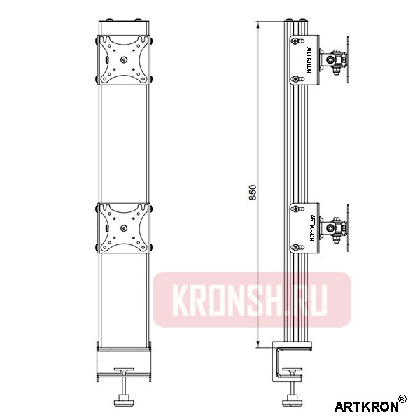 Кронштейн для 2-х мониторов ARTKRON Galago-12