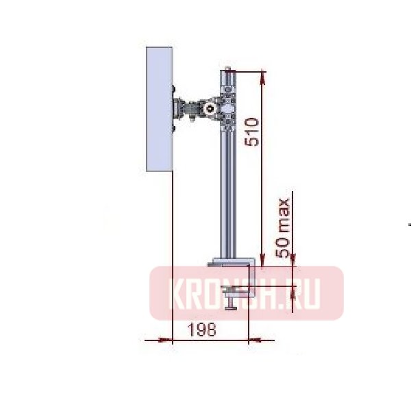 Кронштейн для двух мониторов ARTKRON 210C (серебристый)