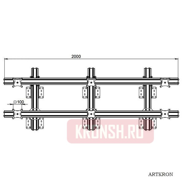 Кронштейн ARTKRON WALL 632F (на шесть мониторов) 