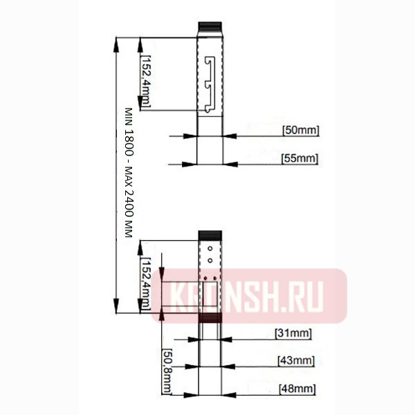Потолочная штанга ARTKRON A68-B (1800-2400 мм)