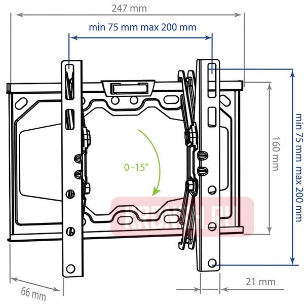 Кронштейн для телевизора Kromax Element-6 (чёрный)